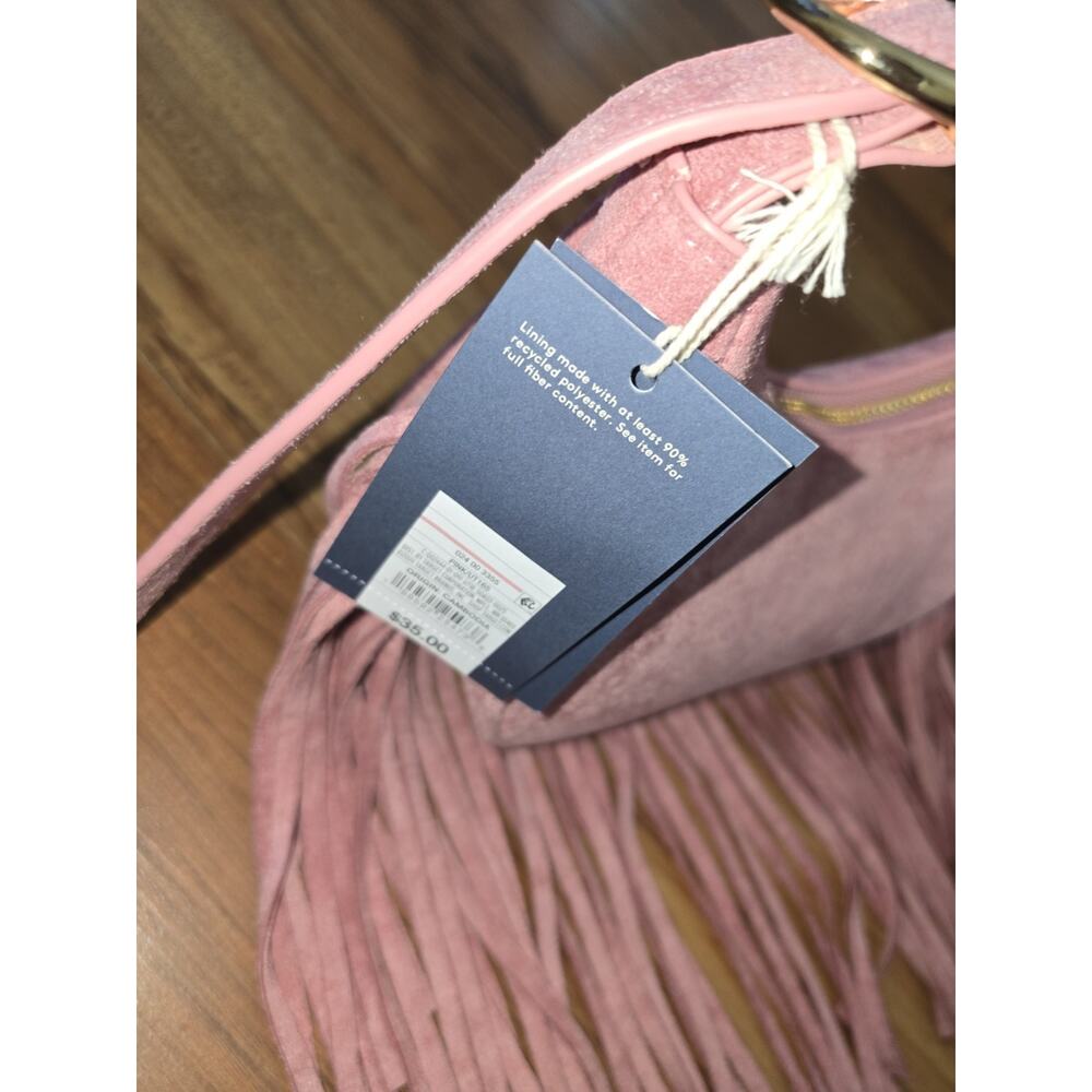 Western Faux Suede Fringe Shoulder Bag Purse - Universal Thread Pink - Picture 5 of 8